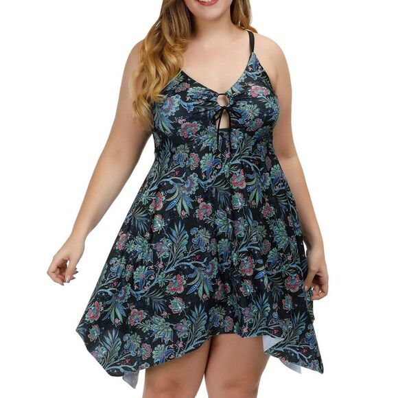 Dámské tankiny Hanna Nikole, plus size, áčkové plavky s kraťasy
